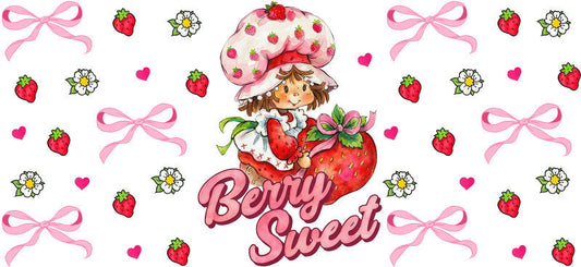 Berry Sweet Bows UV DTF Cup Wrap for 16oz Glass Can KA-10620