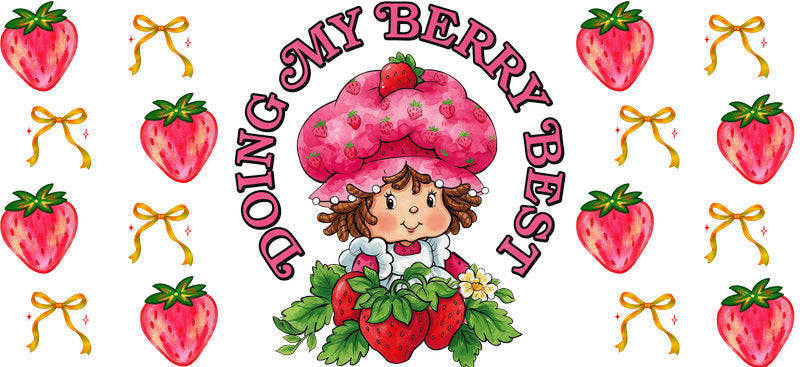 Berry Blossom Wreath UV DTF Cup Wrap for 16oz Glass Can KA-10623