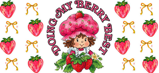 Berry Blossom Wreath UV DTF Cup Wrap for 16oz Glass Can KA-10623