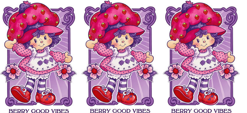 Retro Berry Girl UV DTF Cup Wrap for 16oz Glass Can KA-10628