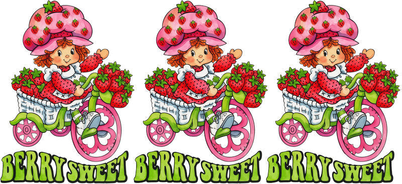 Berry Bicycle Trio UV DTF Cup Wrap for 16oz Glass Can KA-10632