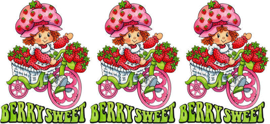Berry Bicycle Trio UV DTF Cup Wrap for 16oz Glass Can KA-10632
