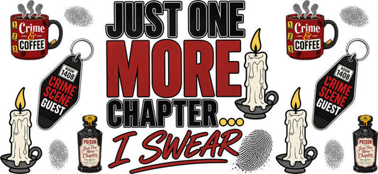 just one more chapter UV DTF cup wrap for 16oz glass can book lover cup decal KA-10654