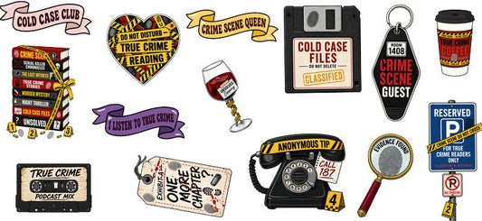 cold case files UV DTF cup wrap for 16oz glass can true crime cup decal KA-10665