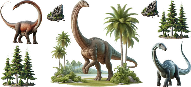 Sauropod Dinosaur UV DTF Cup Wrap for 16oz Glass Can KA-10691