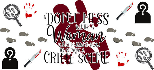 crime scene UV DTF cup wrap for 16oz glass can detective cup decal KA-10697