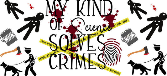 crime solver UV DTF cup wrap for 16oz glass can detective cup decal KA-10703