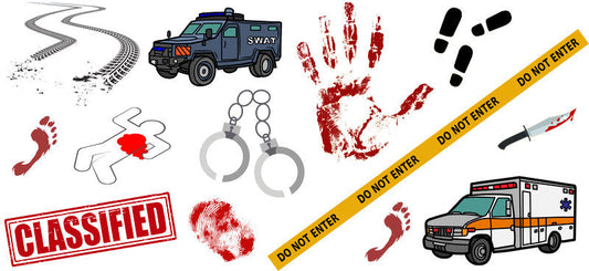 crime evidence UV DTF cup wrap for 16oz glass can forensic cup decal KA-10705