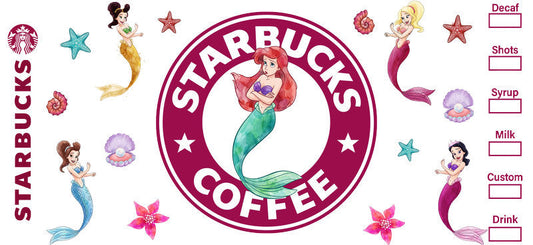 Mystic Mermaid UV DTF Cup Wrap for 16oz Glass Can KA-10792