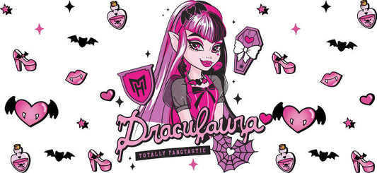Dark Fashion Princess UV DTF Cup Wrap for 16oz Glass Can KA-11051