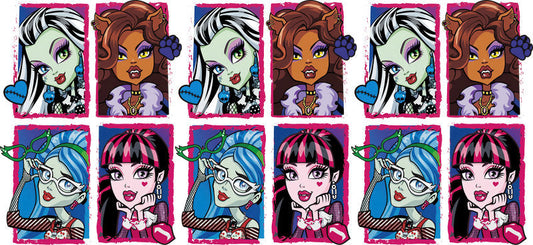 Gothic Character Collage UV DTF Cup Wrap for 16oz Glass Can KA-11055