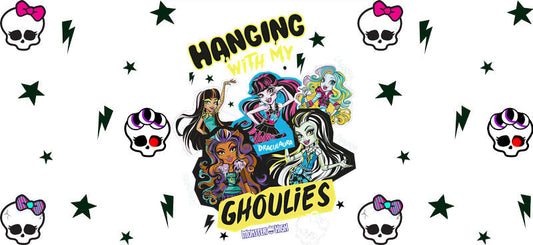 Spooky Squad UV DTF Cup Wrap for 16oz Glass Can KA-11056