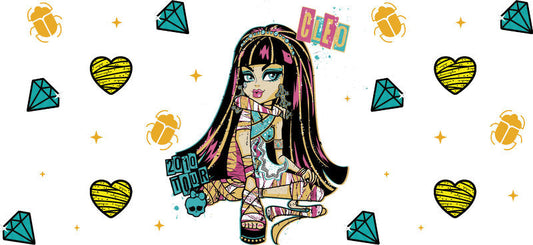 Royal Fantasy Queen UV DTF Cup Wrap for 16oz Glass Can KA-11064