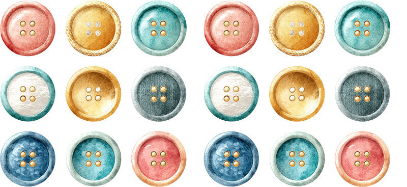 colorful buttons UV DTF cup wrap for 16oz glass can sewing accessories cup decal KA-11071