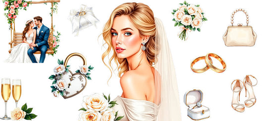 bridal beauty UV DTF cup wrap for 16oz glass can romantic wedding cup decal KA-11082