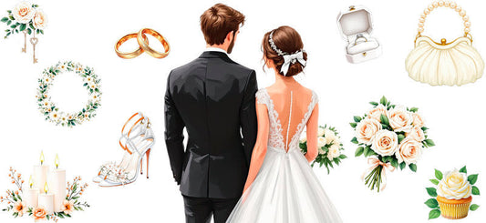 wedding ceremony UV DTF cup wrap for 16oz glass can bridal keepsake cup decal KA-11089