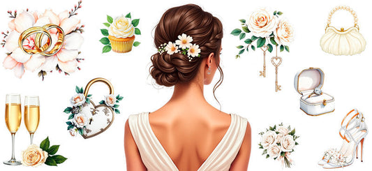 bridal updo UV DTF cup wrap for 16oz glass can bridal hairstyle cup decal KA-11094