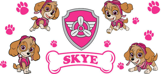 Sky Patrol Puppy Team UV DTF Cup Wrap for 16oz Glass Can KA-11185
