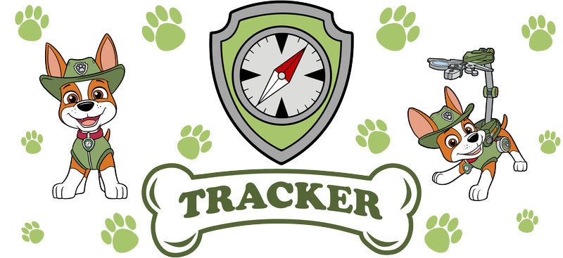 Tracking Rescue Pup UV DTF Cup Wrap for 16oz Glass Can KA-11189