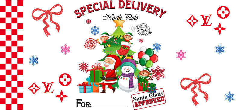 Christmas Designer Cup Wrap for 16oz Glass Can KA-11277