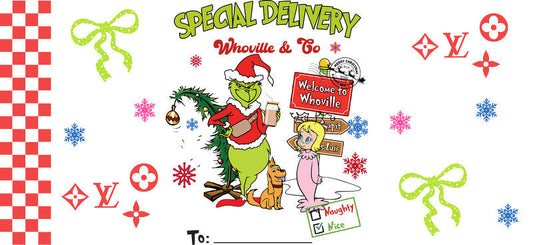 Christmas Designer Cup Wrap for 16oz Glass Can KA-11280