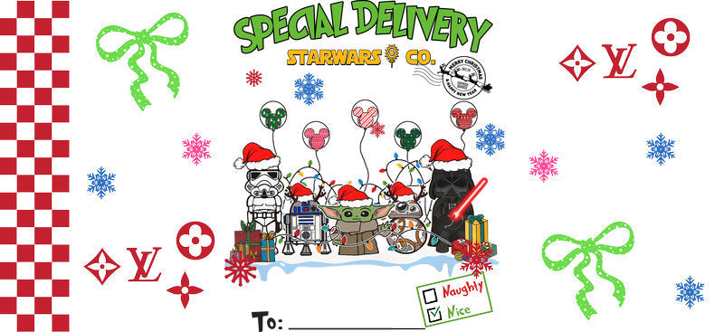 Christmas Designer Cup Wrap for 16oz Glass Can KA-11287