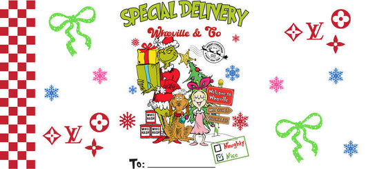 Christmas Designer Cup Wrap for 16oz Glass Can KA-11291