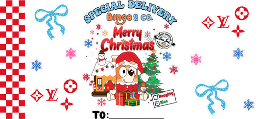 Christmas Designer Cup Wrap for 16oz Glass Can KA-11299