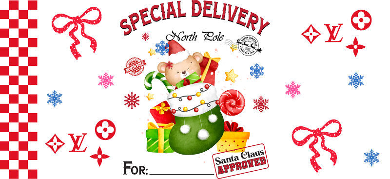 Christmas Designer Cup Wrap for 16oz Glass Can KA-11305