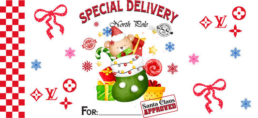 Christmas Designer Cup Wrap for 16oz Glass Can KA-11305