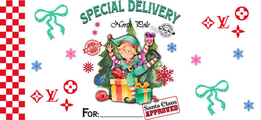 Christmas Designer Cup Wrap for 16oz Glass Can KA-11307