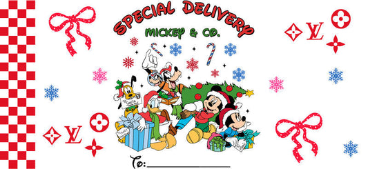 Christmas Designer Cup Wrap for 16oz Glass Can KA-11309