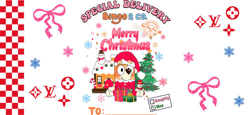 Christmas Designer Cup Wrap for 16oz Glass Can KA-11315