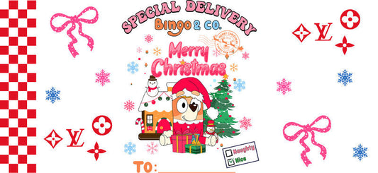 Christmas Designer Cup Wrap for 16oz Glass Can KA-11315