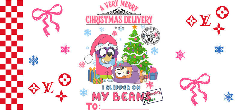 Christmas Designer Cup Wrap for 16oz Glass Can KA-11322