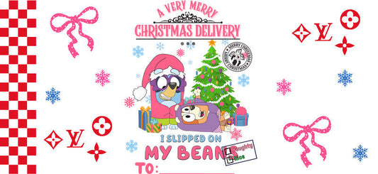 Christmas Designer Cup Wrap for 16oz Glass Can KA-11322