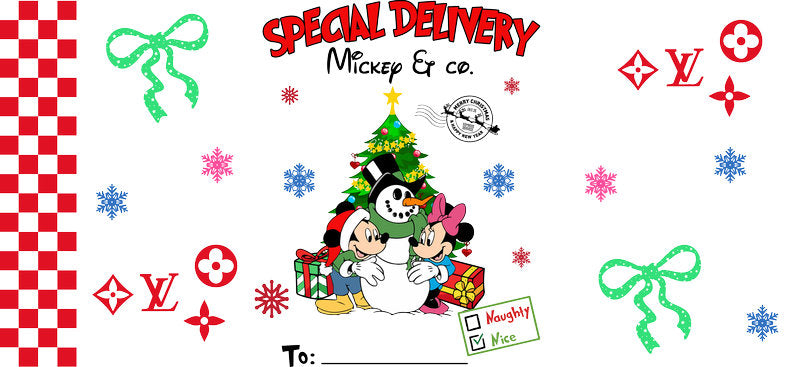 Christmas Designer Cup Wrap for 16oz Glass Can KA-11329