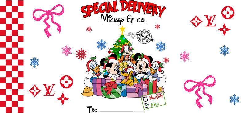 Christmas Designer Cup Wrap for 16oz Glass Can KA-11333