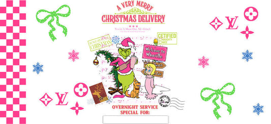 Christmas Designer Cup Wrap for 16oz Glass Can KA-11345