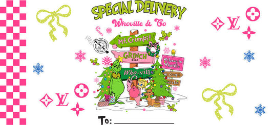 Christmas Designer Cup Wrap for 16oz Glass Can KA-11349