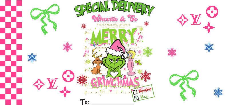 Christmas Designer Cup Wrap for 16oz Glass Can KA-11350