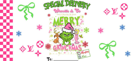 Christmas Designer Cup Wrap for 16oz Glass Can KA-11350