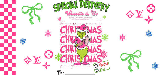 Christmas Designer Cup Wrap for 16oz Glass Can KA-11352