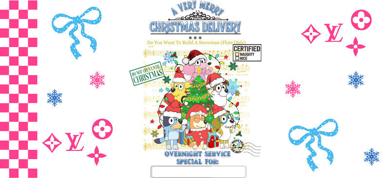 Christmas Designer Cup Wrap for 16oz Glass Can KA-11364