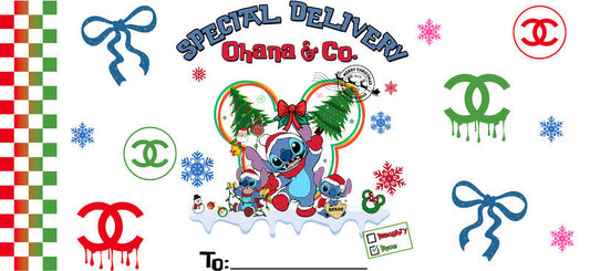 Christmas Designer UV DTF Cup Wrap for 16oz Glass Can KA-11377