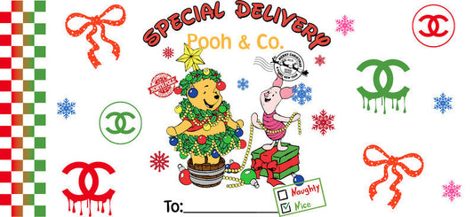 Christmas Designer UV DTF Cup Wrap for 16oz Glass Can KA-11380