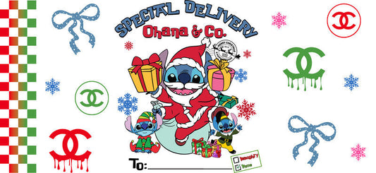 Christmas Designer UV DTF Cup Wrap for 16oz Glass Can KA-11400