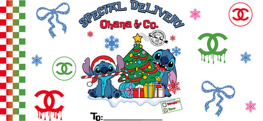 Christmas Designer UV DTF Cup Wrap for 16oz Glass Can KA-11408