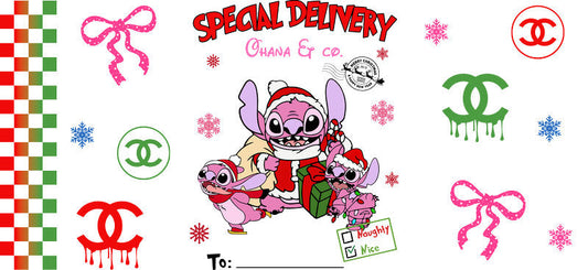 Christmas Designer UV DTF Cup Wrap for 16oz Glass Can KA-11438