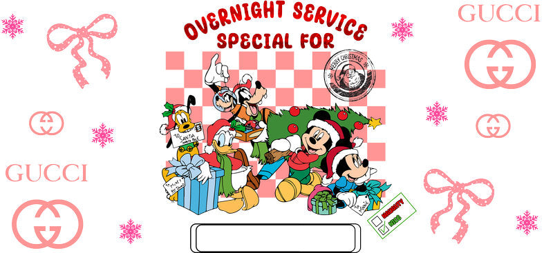 Christmas Designer UV DTF Cup Wrap for 16oz Glass Can KA-11463
